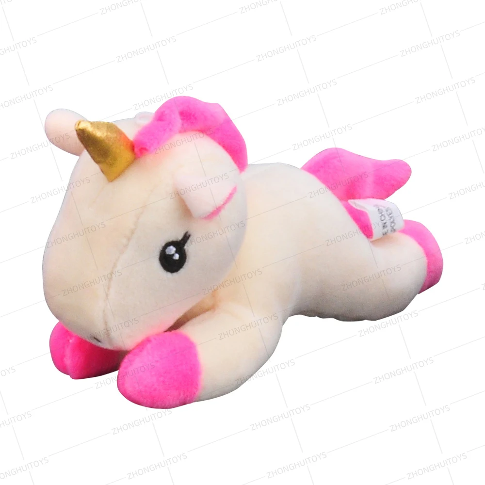 Cute plush toy animal multicolor lovely durable small stuffed unicorn pet with cage for kids