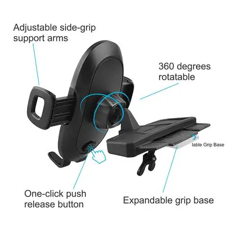 APPS2Car Button Release Car Mount Phone Holder Cell Phone CD Slot Car Holder