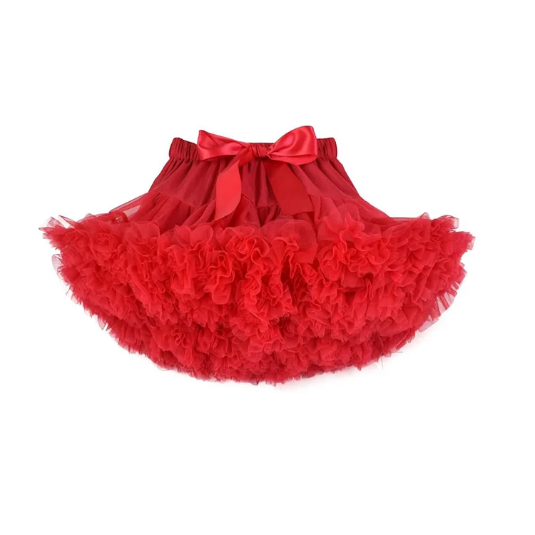 Girls Tutu Skirts Solid Fluffy Tulle Princess Ball Gown Pettiskirt Kids Ballet Party Performance Dress for Children