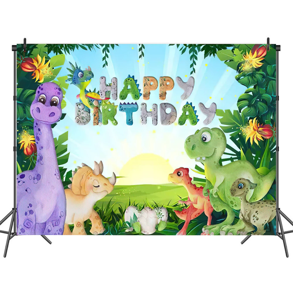 Customized Dinosaur Jungle Forest Animal Safari Party Kids Baby Shower Birthday Backdrop Photography Background for Photo Studio
