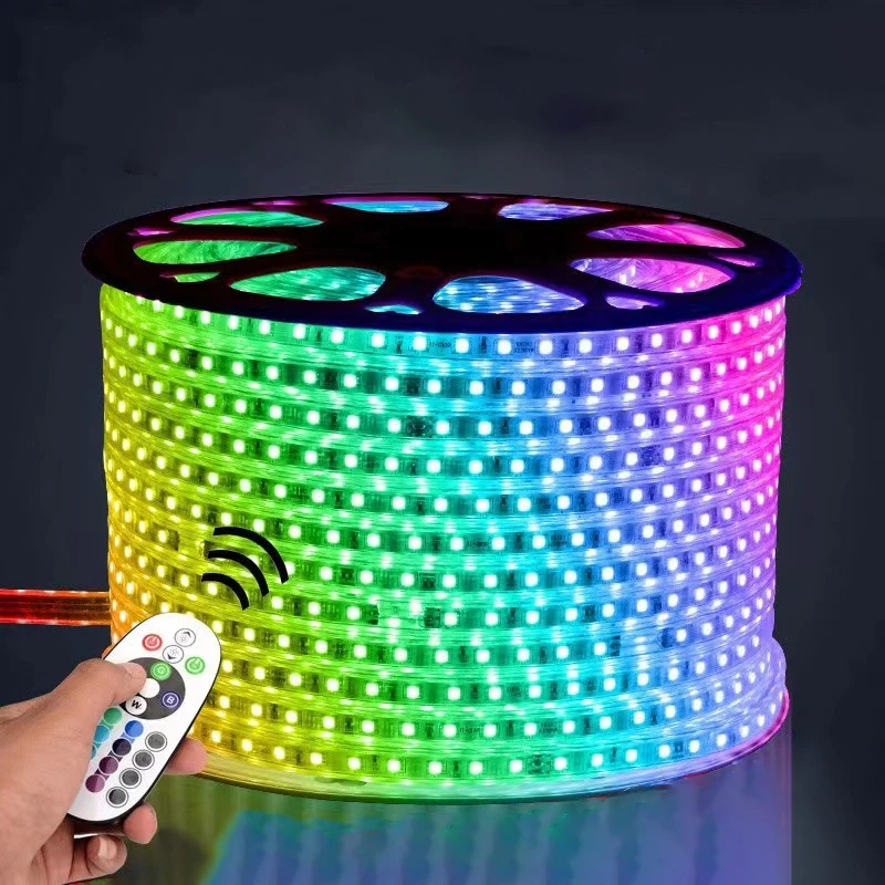 220V 110V LED Strip Light Waterproof 5050  Flexible Lamp String with  Home Decoration