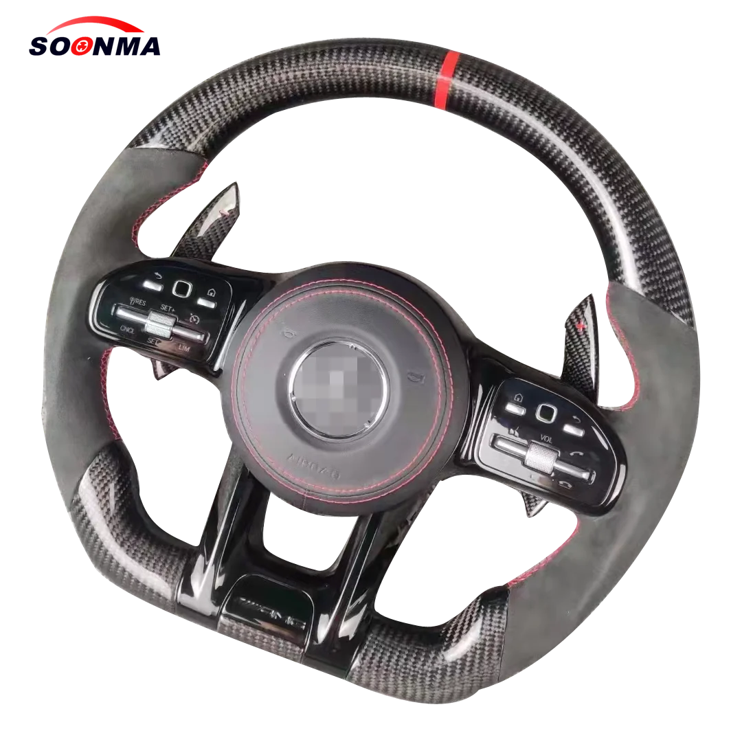 Custom Forged Carbon Fiber Steering Wheel For W205 C260 C300 Amg Led Steering Wheel
