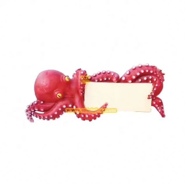 Custom Seafood theme restaurant decorative shop sign Wall art hanging sculpture Fiberglass Octopus Statue