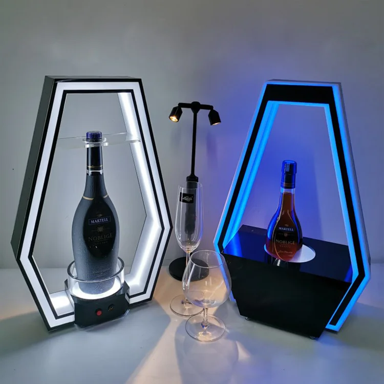 
Customized Single Glorifier Bottle Holder Led Acrylic Whisky Bottle Display 