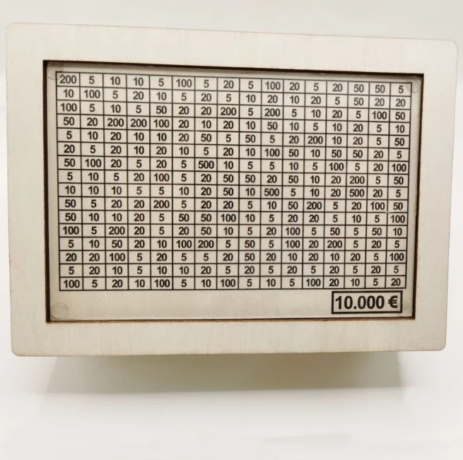 Factory Hot Selling Household creative Wooden Counter Piggy Bank 5000 USD  kid Money Box with Counter