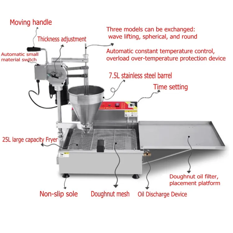 304 stainless steel high quality full automatic donut balls machine making donuts industrial commercial