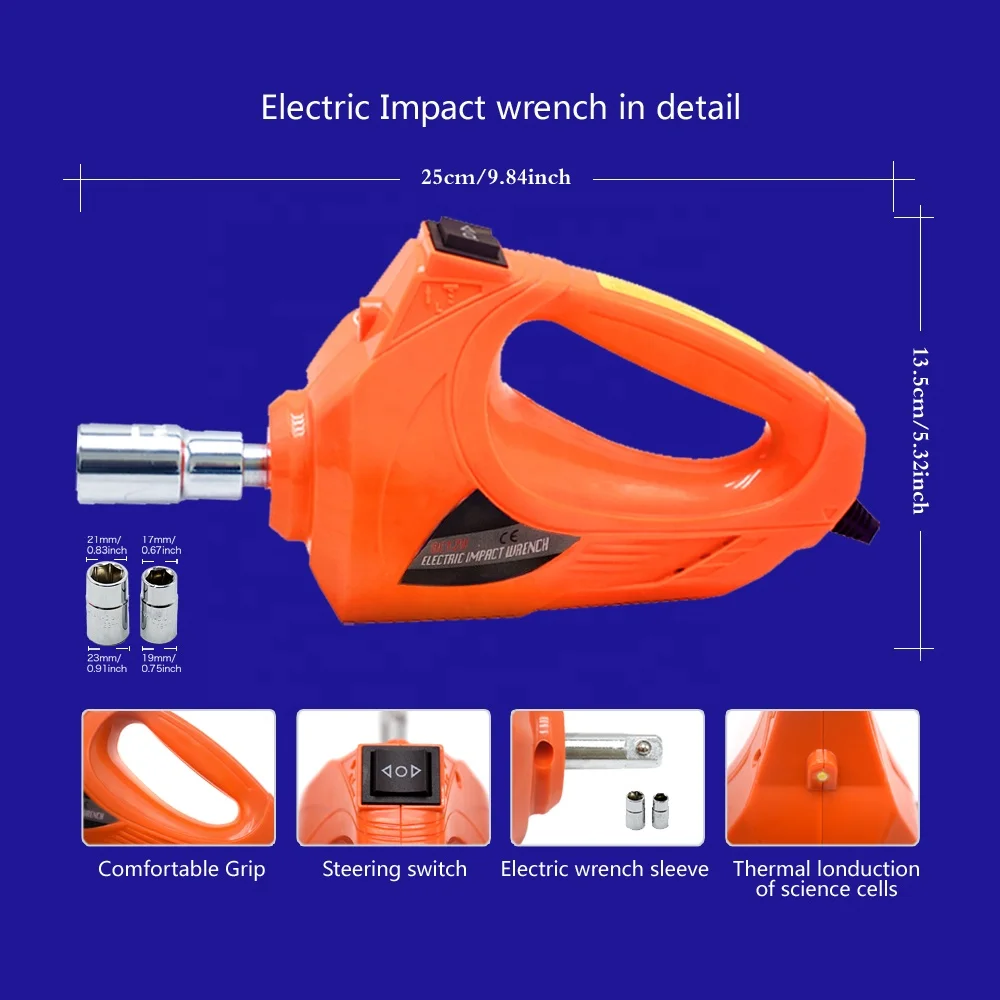 New products most popular 3 ton long floor jack and electric wrench set