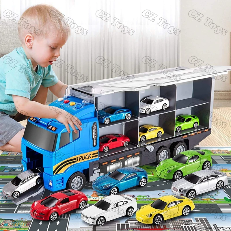 Factory Wholesale Kids Cars diecast Toy Excavator Friction car Vehicle Play Mat interactive Toy vehicles Diecast Toys