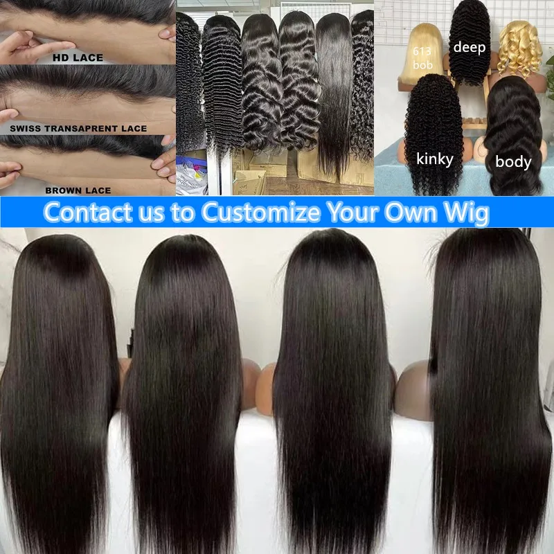 32 34 36 38 40 inch Human Hair HD Transparent Lace Front Wigs For Black Women Straight Virgin Raw Indian Hair Lace Frontal Wigs