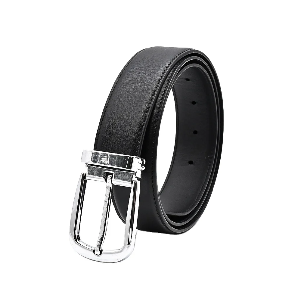Luxury Professional Custom Man Black Adjustable Pin Buckle Genuine Cow Leather Golf Jeans Waist Belts For Men