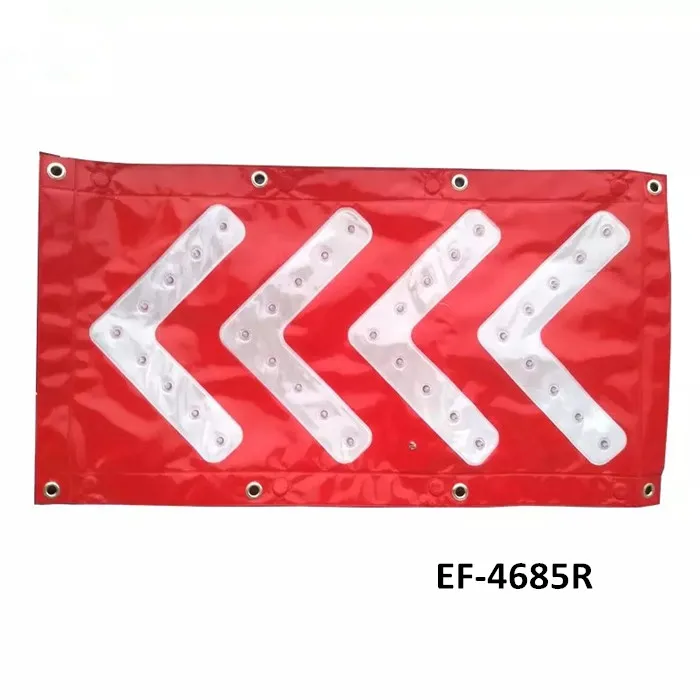 Heavy duty Flashing Light reflective PVC safety banner  Arrow Direction LED Traffic Sign reflective PVC safety banner