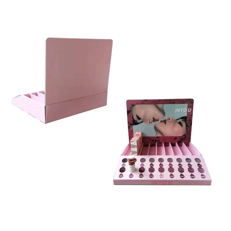 Hot Customized Lip Gloss Cardboard Display Retail Lipsticks Cardboard Counter Display Stands