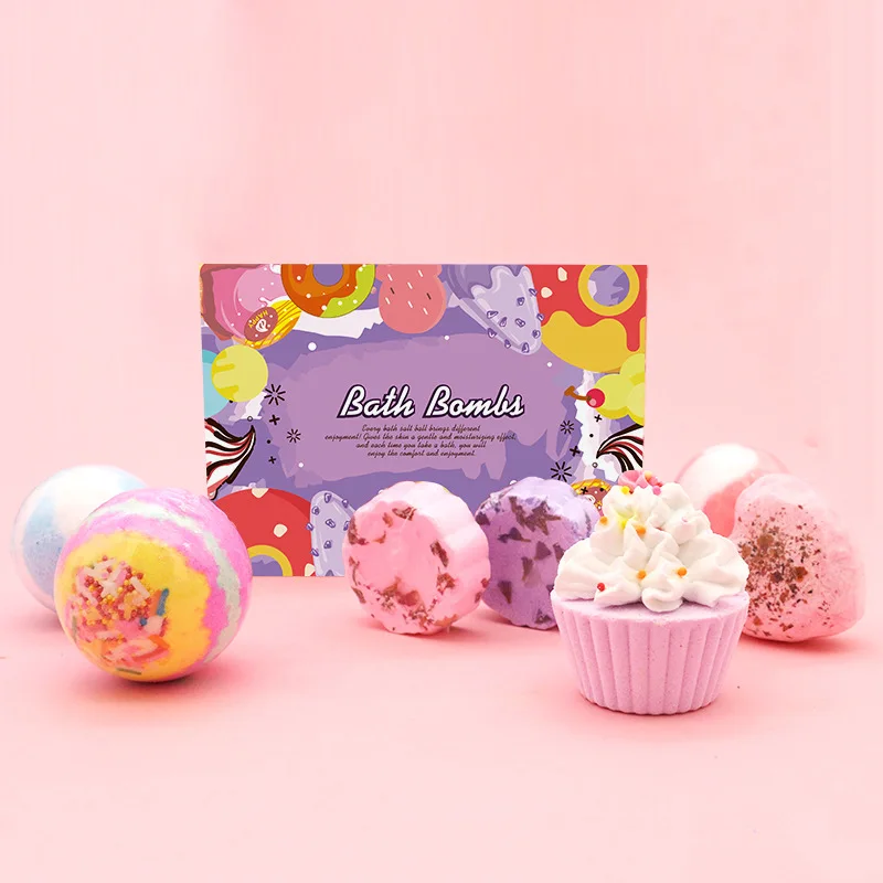  7 gift boxes of bath salt balls multi bubble essential
