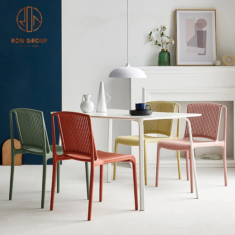 Modern Minimalist INS Cafe Bar Creative PP Furniture Colourful Stackable Outdoor and Indoor Backrest Plastic Dining Chair