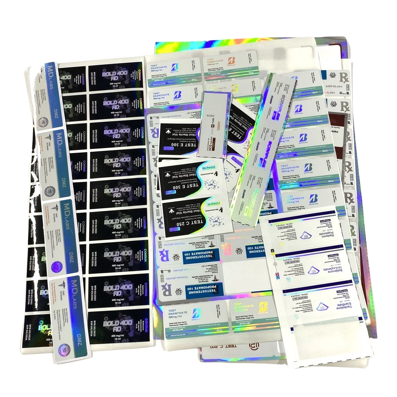 Custom 2ml 3ml label box tray semaglutid e peptide label box with bacc water label