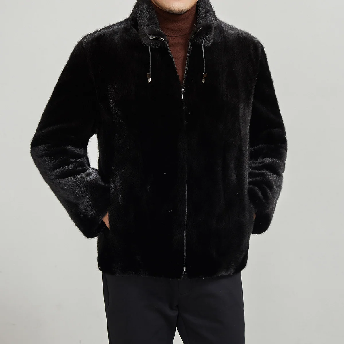 Winter Luxury Leather Man Mink Fur Jacket Coat Winter Jacket For Women