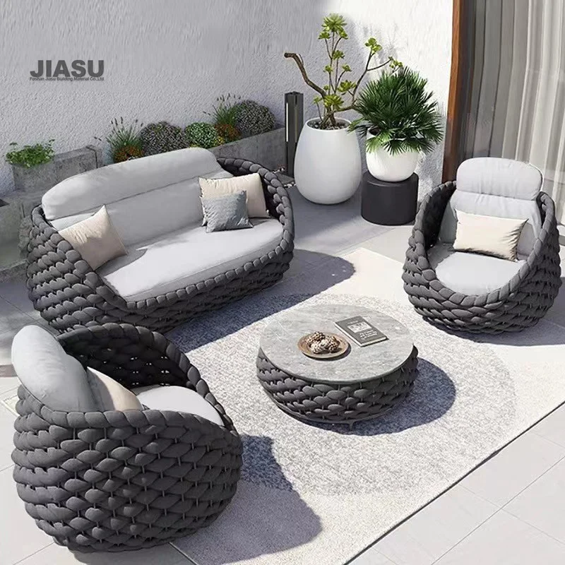 Sets Rattan Furniture Luxury Set Roof Modular White Aluminium Lounge Sofas Cushion Covers Teakwood Sofa Garden Outdoor