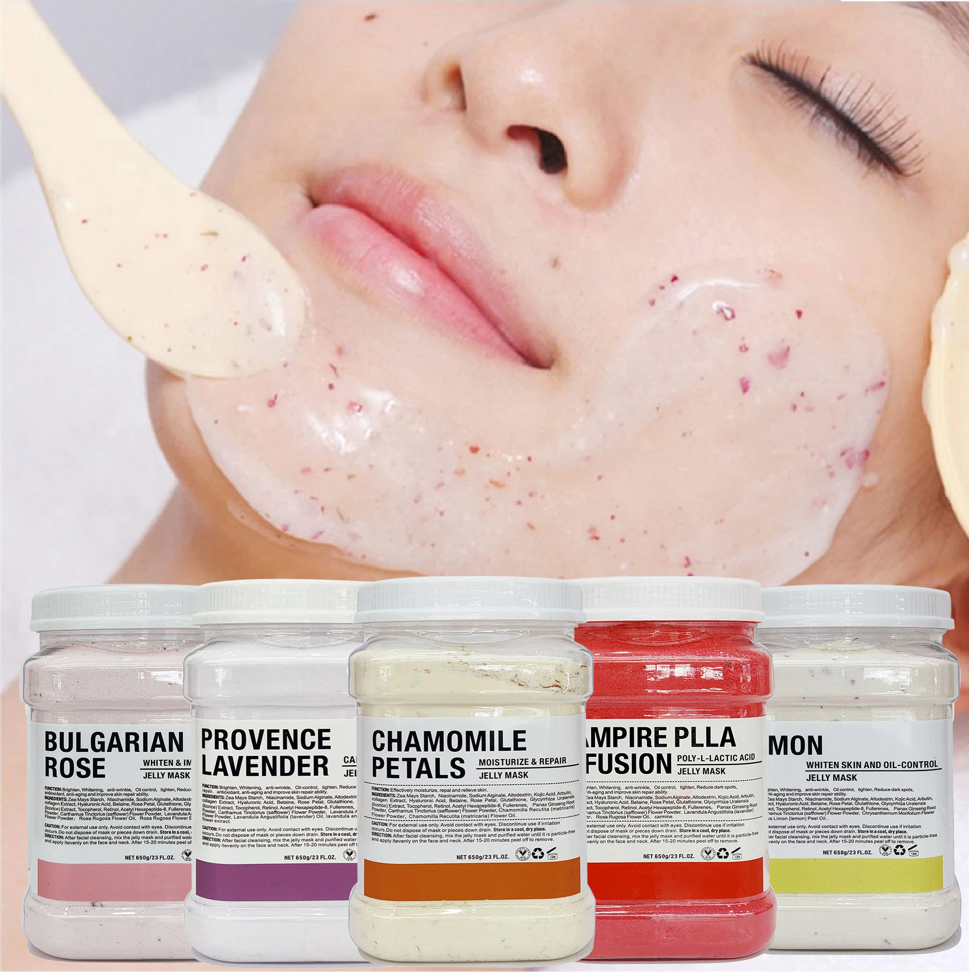 Private Label Natural Face SPA Whitening Jelly Mask Anti Aging Hydrating Rose Petals Crystal Hydro Jelly Mask Face Mask Powder