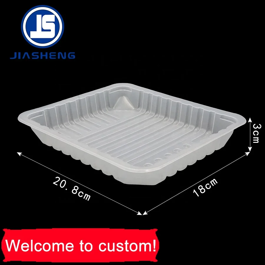 Пользовательские одноразовые супермаркет мясо птицы PP замороженные пластиковые пищевые лотки для мяса