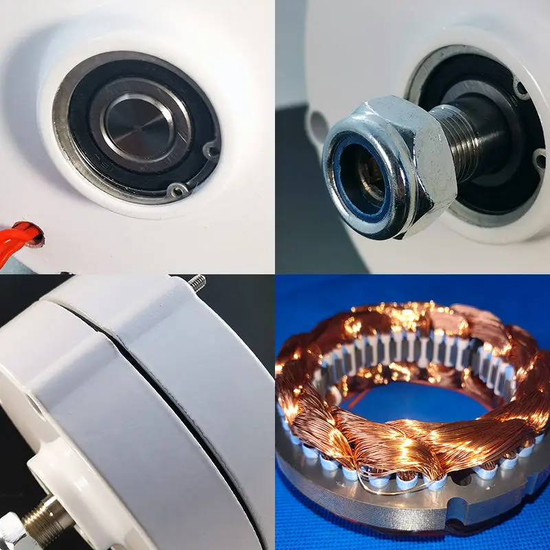 100W-1000W Low Speed 12V 24V 3 Phase Gearless Permanent Magnet AC Alternators for Wind Turbine