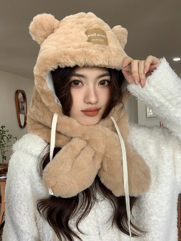 ChanBol Buy Online Hat scarf Thickening keeping warm trapper hats with custom logo beanie winter hats for women