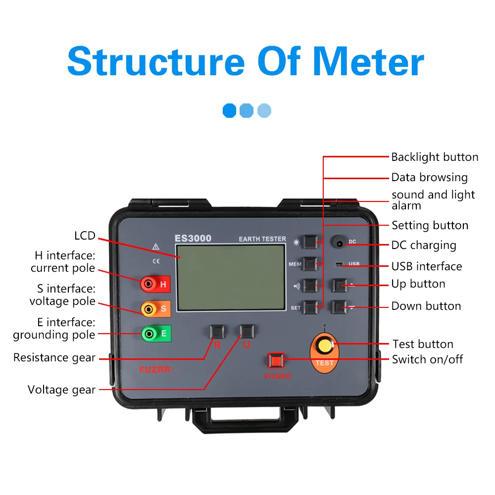 Upgraded version ES3000 online earth resistance tester