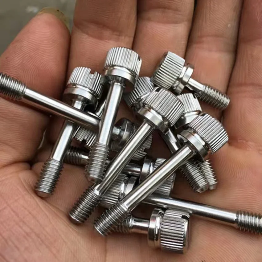 304 stainless steel GB839 Half thread screw loose and non-detachable slotted knurled captive screw