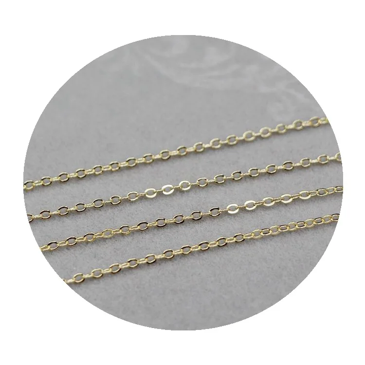 NANA high quality 14k italian gold plated chain,1.0mm brass O shape chain