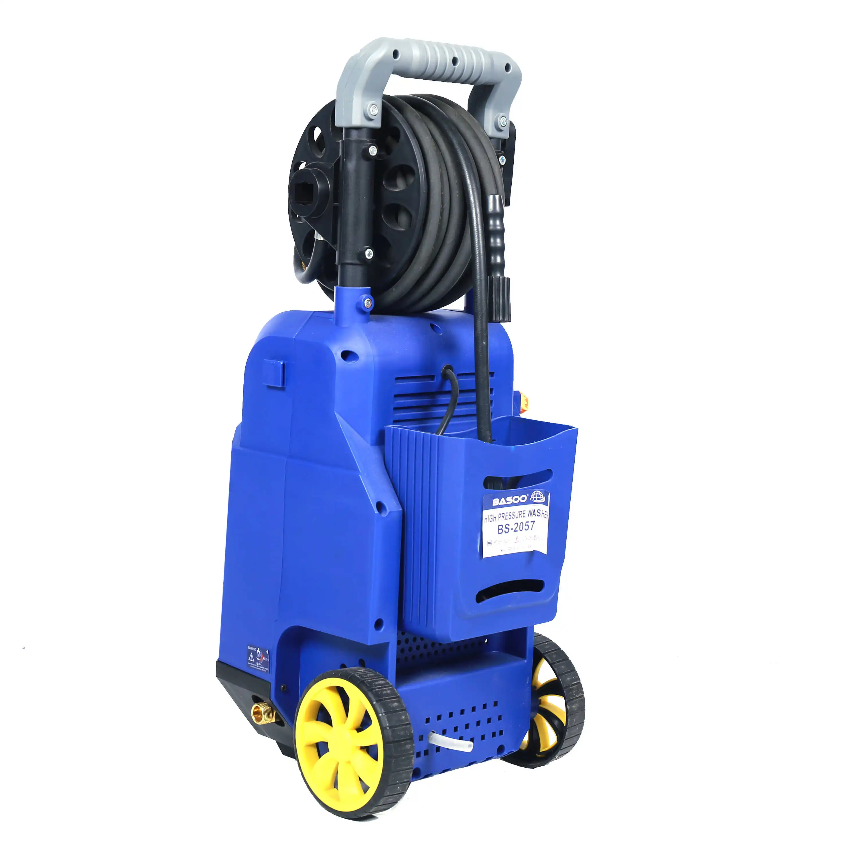 Electric Pressure Washer 80BAR Power 1800W High Cleaner With Hose Reel 4 Nozzles Detergent Tank Car Machine
