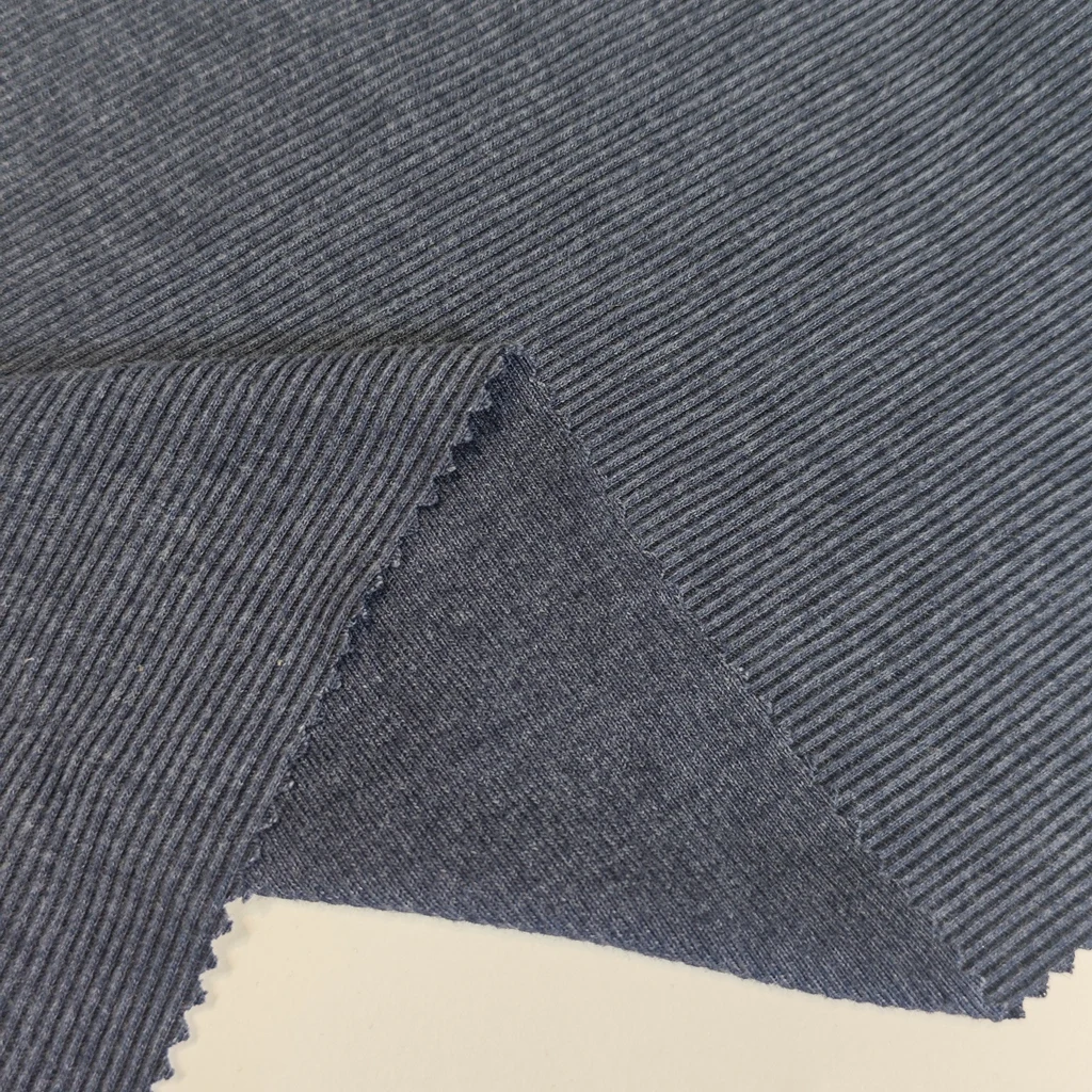 Factory Direct Sale 270Gsm  Cotton  Polyester  Double Rib CVC French Rib Brush  Fabric