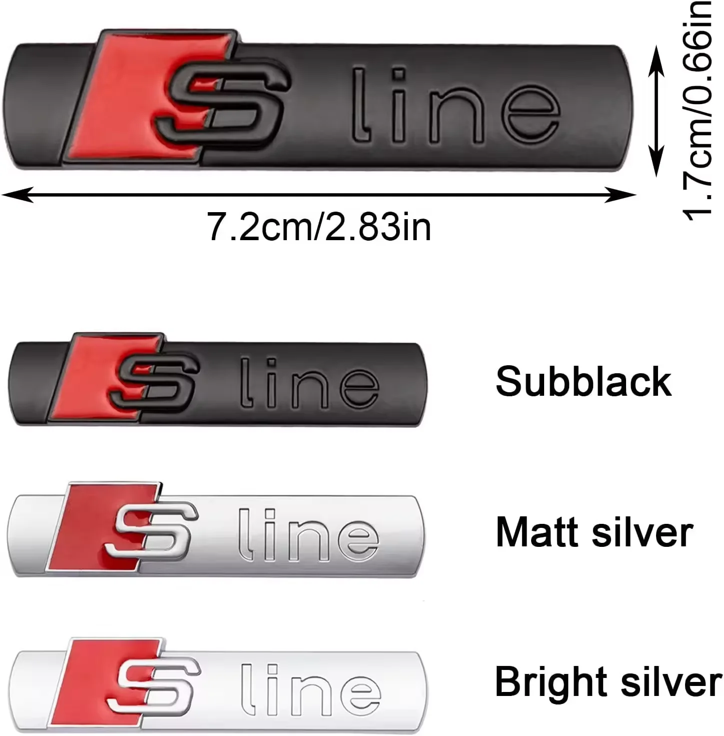 Wholesale 3D Metal Car Chrome S line Sline Sticker Side Logo Car Emblem Badges For Audi A3 A4 A5 A6 A7 A8 Q3 Q5 Q7