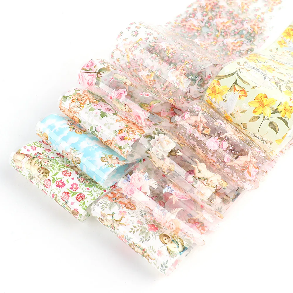 
Hot sale fashion 10 design/bag flower angel foil for nail 