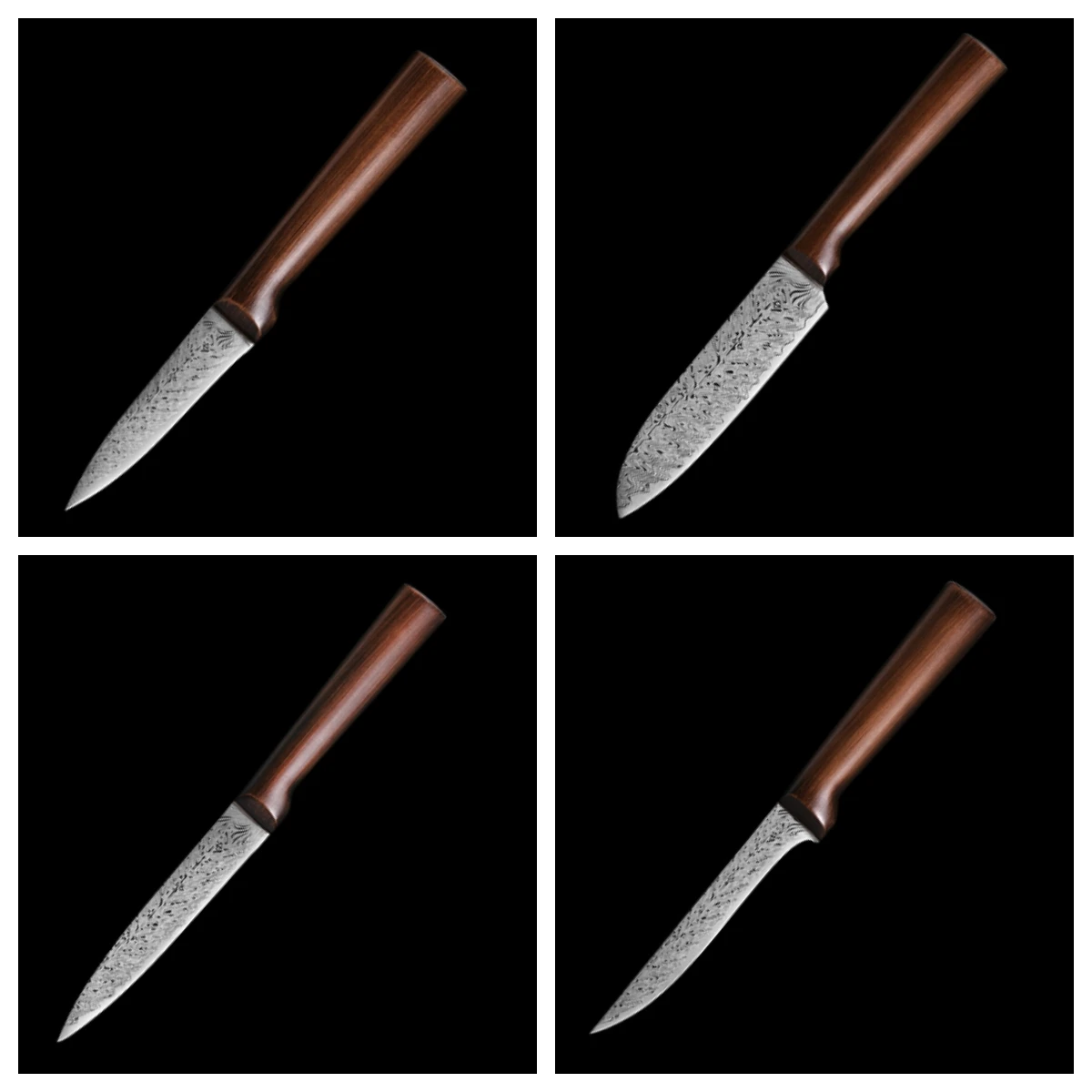 10 PCS Hollow Handle knife set with LaserPattern  Kitchen Damascus Chef Slicing Santoku Knife Damascus Steel