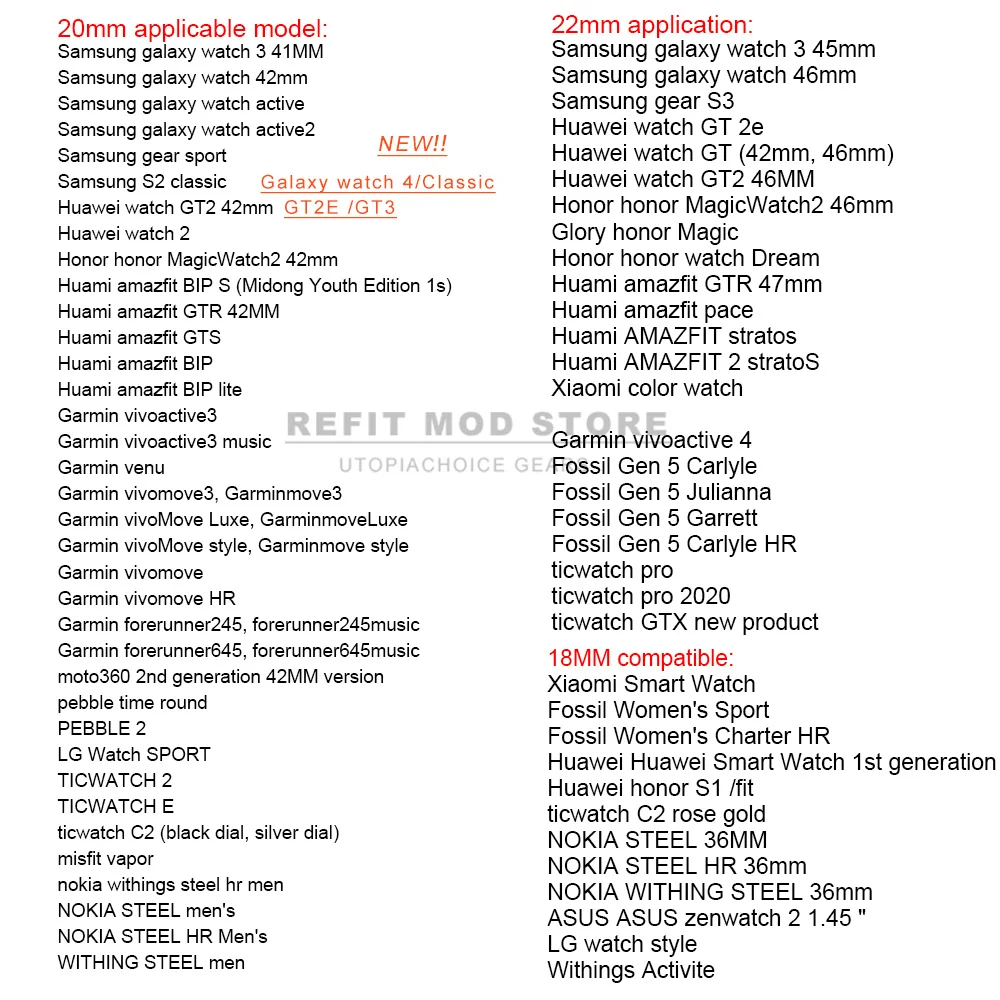 18mm 20mm 22mm 24mm Genuine Leather for Samsung Galaxy Watch 3 46mm 42mm 4 5 Pro Active 2 40 44 for Huawei Watch GT2 3 PRO