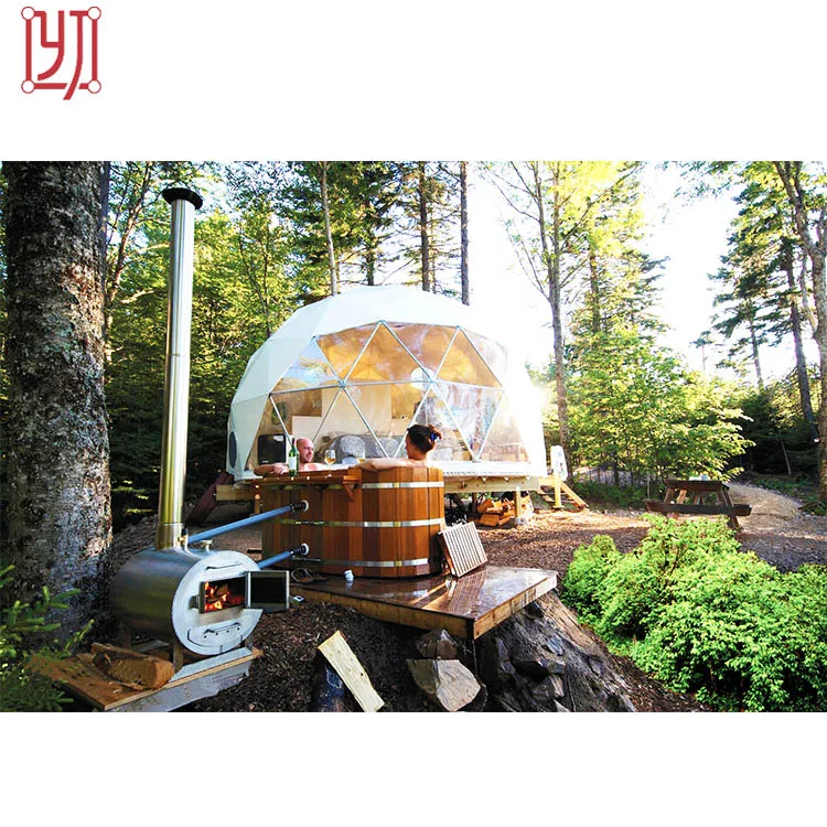High Quality 6M 8M Diameter Glamping Dome Tent 6x6m Aluminum Frame Waterproof PVC Dome Tent for Hotels and Outdoor Events