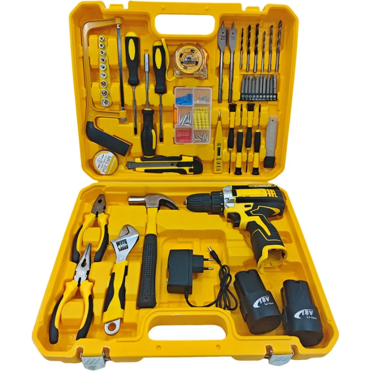 Home Use Multi-Function Cordless Electric Tools Set Lithium Battery Powered Hand Drill Screwdriver Impact Feature Industrial