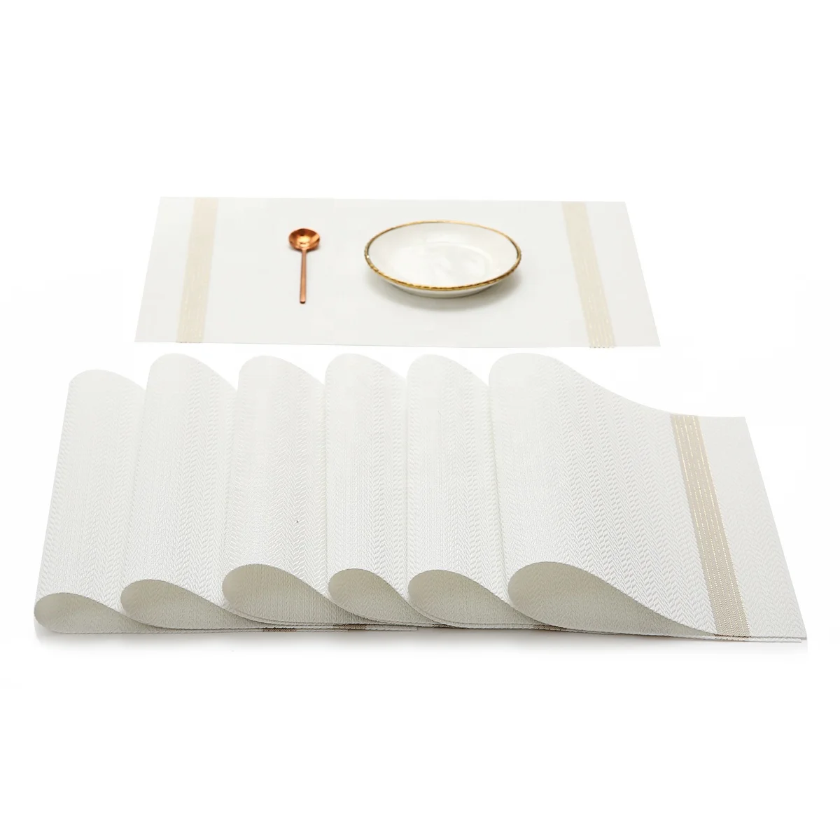 eco-friendly rectangle kitchen pvc leather table placemat