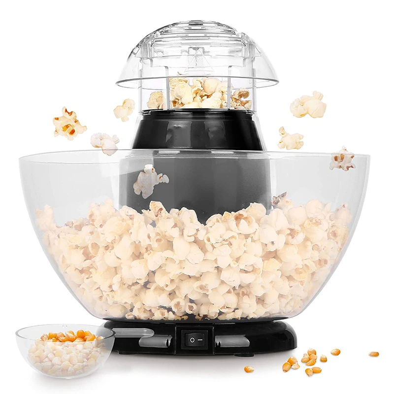 Hot Air Circulation Popcorn Maker Low Fat No Oil Needed Popcorn Popper for Home Movie/Party Electric Popcorn Machine