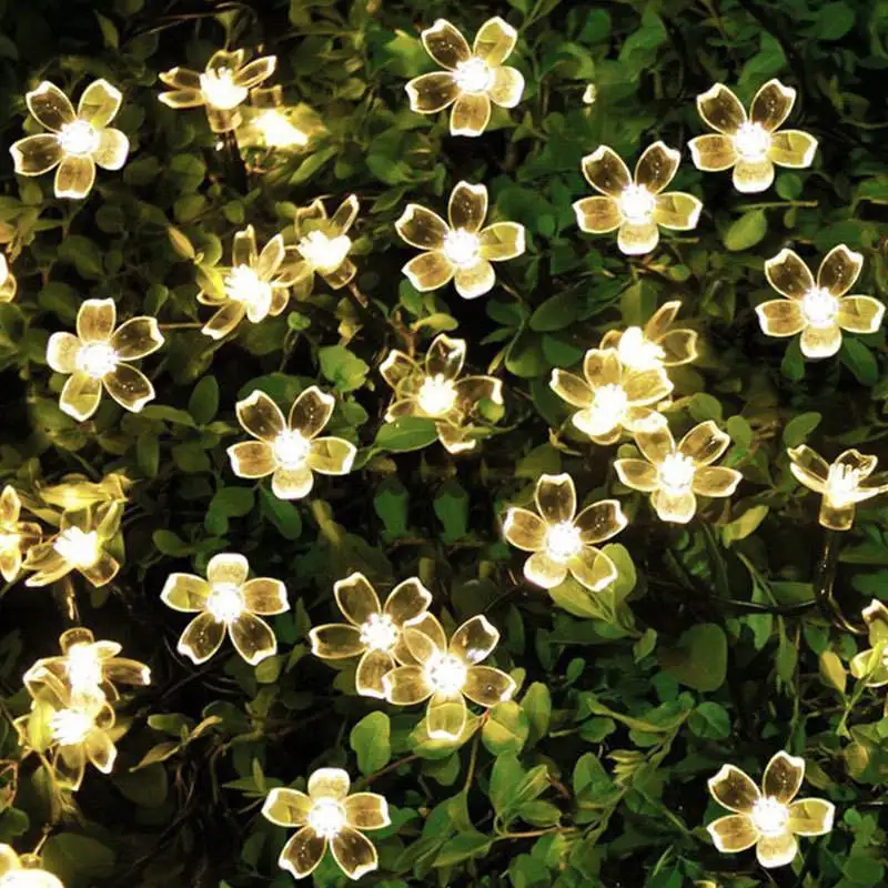 Outdoor Waterproof Solar Garden Led Cherry Blossom Light String Patio Yard Ornament Holiday Decorative Lighting