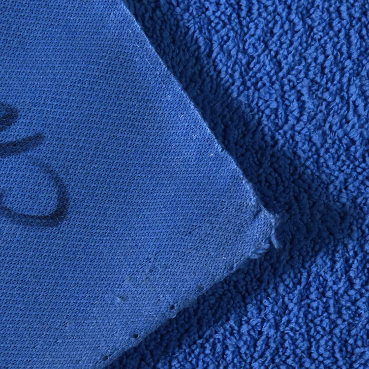 Blue polyester microfiber mop cleaning cloth factory custom woven coral fleece flat Circular knitting fabric