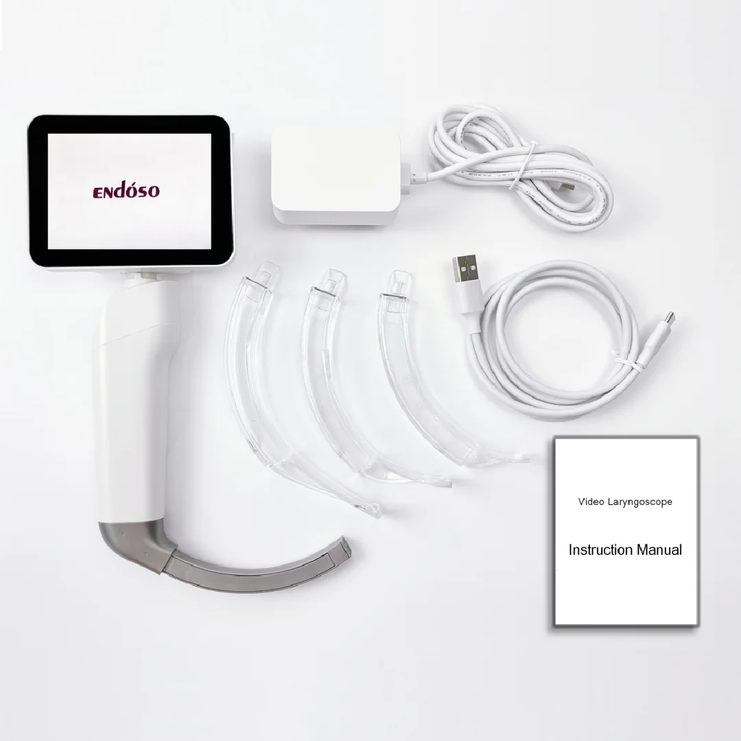 Endoso Manufacturer Medical Video Laryngoscope Surgical Endoscope set with 3.5 inch monitor and price