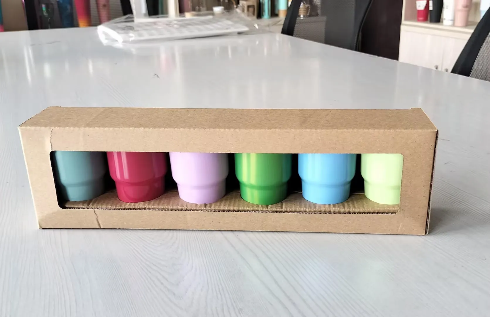 2oz Shot Glasses Tumbler Sublimation Stainless Steel Cup Wine Alcohol Metal Mini Tumbler with Straw and Lid