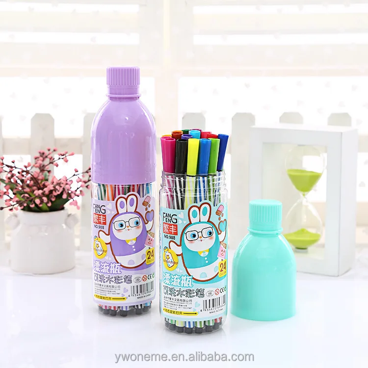 Students color pens 12 color washable watercolor pen Bottle 12 colours watercolor pen for art kids