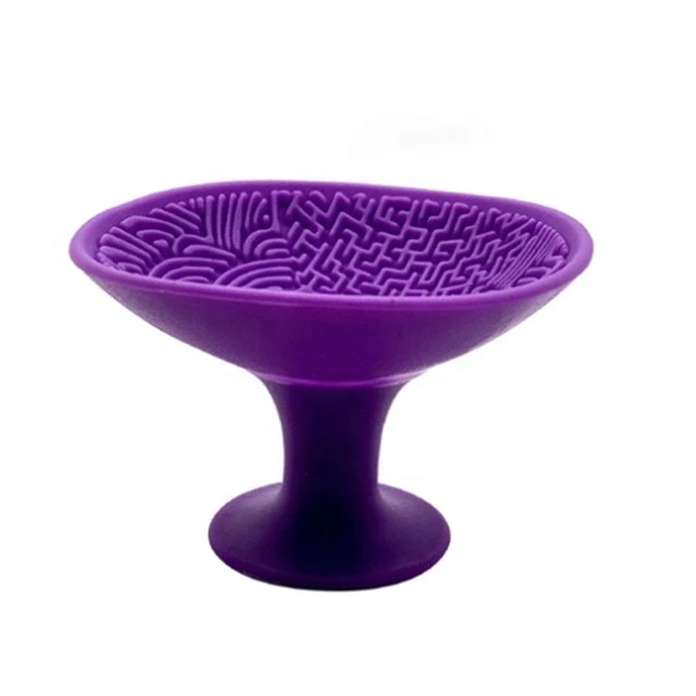 Round Cosmetic Makeup Brush Silicone Cleaning Scrubber Mat with Suction Cup