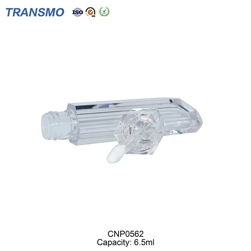 Customized lip gloss tube low moq 6.5ml crystal lip gloss tube private label 6.5ml unique lip gloss tubes with brush