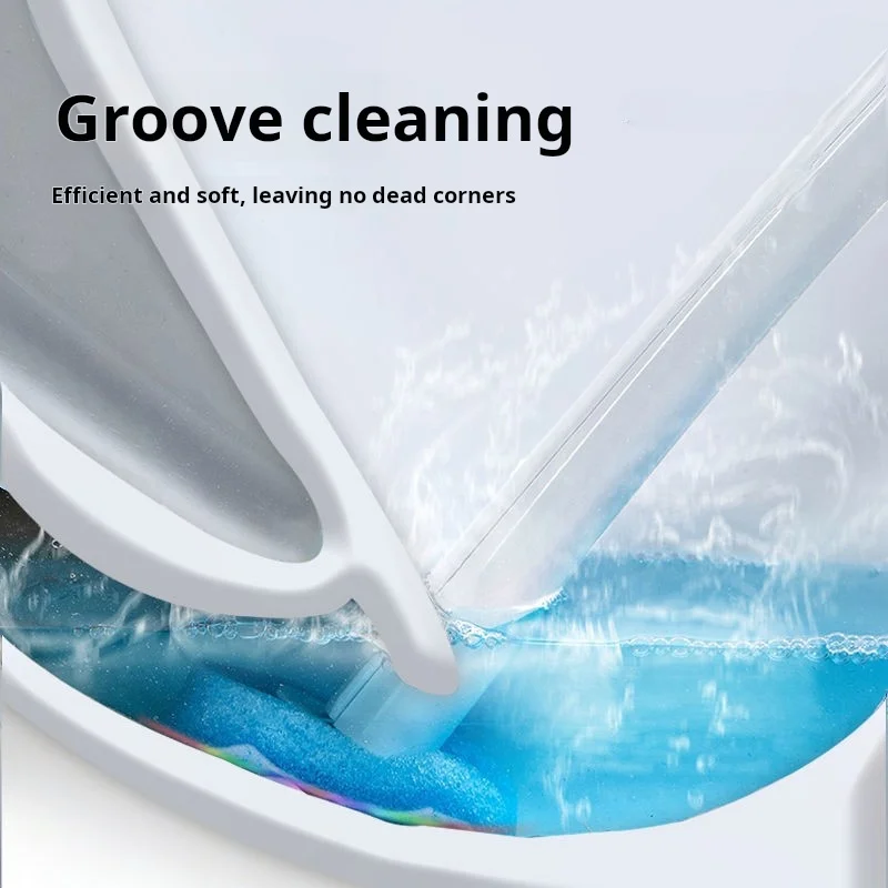 Toilet Bowl Wand Cleaner With Sponge Head Wall-mount Free Punch Disposable Toilet Brush With Soap Dispenser