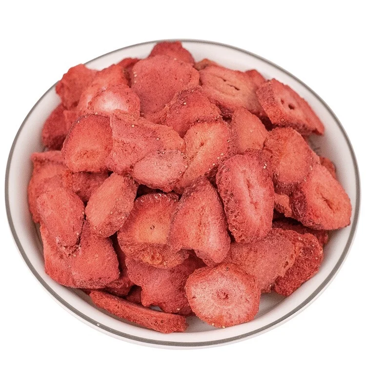 China 25 Years OEM Factory  Freeze Dried Strawberry Slice Cube Whole