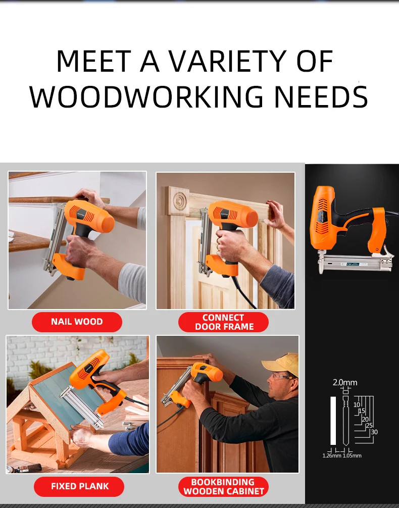 Shocking price 2300W lower noise electrical   staple gun 2 In1 Nail Gun