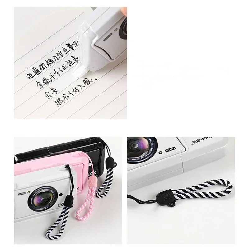 Camera Shape Portable Correction Tape Kawaii White Out Corrector Promotional Gift Stationery Student Prize School Office 10M