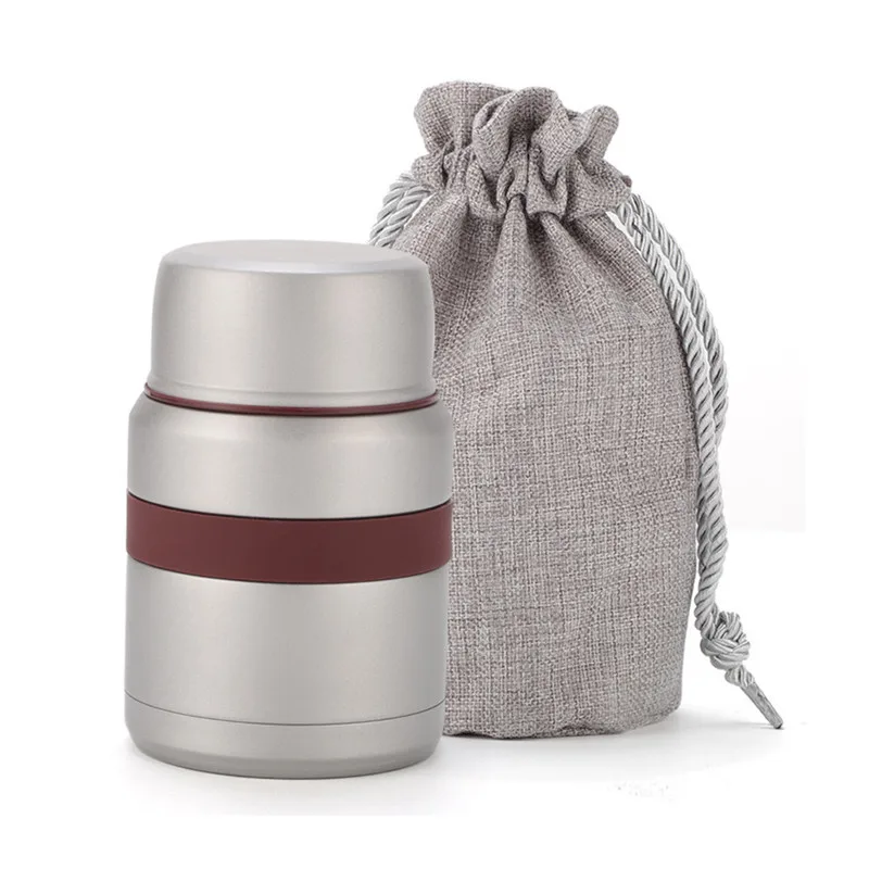 2021 New 350ml/550ml Hot Food flask Stainless Steel Vacuum Insulated Food Flask Baby Food Jar with Spoon/bag